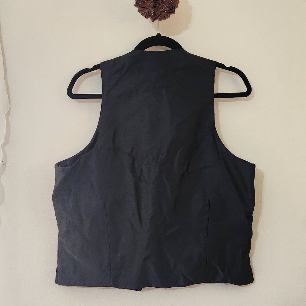 Vintage Prince Charlie Purple Velvet Straight Hem Gold Buttoned Waistcoast Vest - Picture 11 of 12